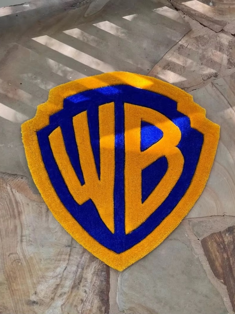 Custom Hand-Tufted "WB" Shield Logo Rug